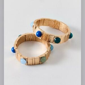 Urban Outfitters stone inset chunky tile beaded stretch Bracelet Set